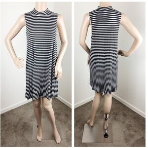 Abound gray and white striped sleeveless dress